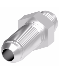 Blue Anodized Aluminum Adapter (AN 832), -16 Male JIC 37 deg Flare To -16 Male JIC 37 deg Flare, Straight Bulkhead