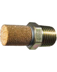 Zinc Plated Steel Porous Metal Muffler, 1/4 NPT, 1.20 Inch Long