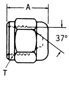 Steel JIC 37 deg Flare Cap, 1-3/16-12 Thread