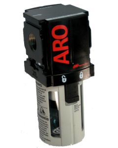 Aro-Flo Series Air Line Filter, 1/4 NPT Ports, 5 micron Element, 49 SCFM Flow Rating, 0.5 oz Bowl Capacity, Manual Drain
