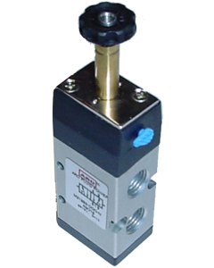 MaxAir Series Solenoid Operated Pneumatic Valve, 4-way 2-position, Spring Return, 1/2 NPT (Side) Ports, 167 Flow Rating