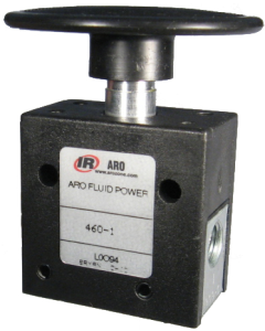 3-Way Palm Button Pneumatic Valve, 1/8 NPT Ports, 7.5 Flow Rating