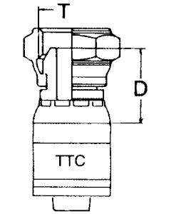 Global TTC 1 & 2 Wire Braid Steel Crimp Fittings, Female BSP (British) Swivel, Straight
