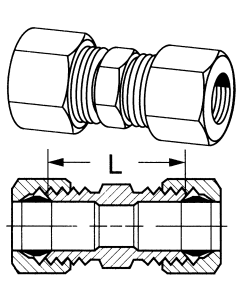 Brass Compression Fittings For Plastic, Copper, & Aluminum Tubing, Tube Union