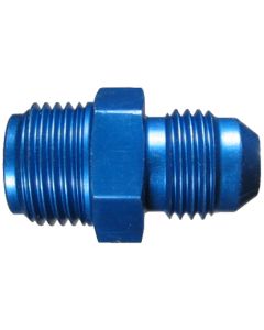 Blue Anodized Aluminum Fuel Pump Adapters, Male JIC 37 deg Flare To Male Inverted Flare, Straight
