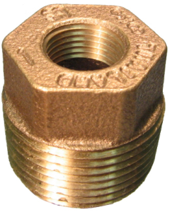 Brass Pipe Fitting, 1 x 3/8 Inch Hex Bushing