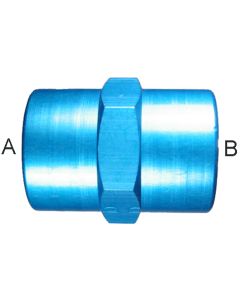 Blue Anodized Aluminum Adapters, Female NPT Coupling, Straight