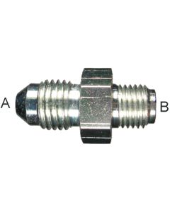 Steel Brake System Adapters, Male JIC 37 deg Flare To Male 42 deg Inverted Flare, Straight
