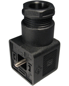 5000 Series DIN 43650 / ISO 4400 Solenoid Connector, Strain Relief Style, Black, 0.236 to 0.315 Inch Cable Diameter