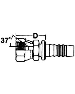 Steel Crimp Global Skive Nipples, Female JIC 37 deg Flare Swivel Size, Straight