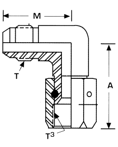 Stainless Steel Adapters, Male JIC 37 deg Flare To Female JIC 37 deg Flare Swivel, 90 deg Elbow