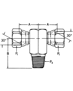 Steel Adapters, Female NPT Swivel Run To Male NPT Branch, Tee
