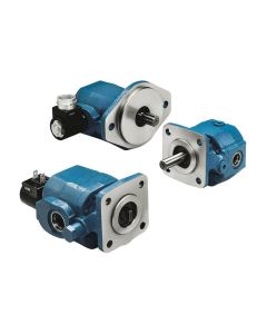 GC Series Gear Pump, 0.13 cu in/rev, 4-bolt 1.78 in. pilot Mounting Flange, 0.17 1in. Tang w/Short Coupling Shaft, SAE-6 Side Ports, Bi-Directional with check valves Rotation