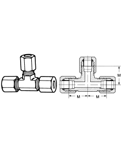 7000 Series Ermeto Steel Flareless Fittings, Union Tee