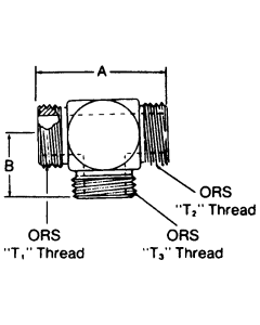 Steel Adapters, Male SAE O-Ring Face Seal Run To Male SAE O-Ring Face Seal Branch, Tee