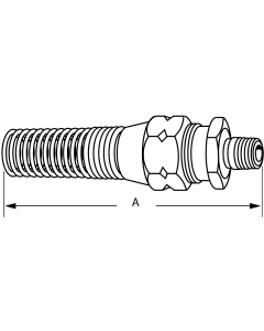 Brass Field Attachable 338 B Series Air Brake Hose Ends, Male NPT With Spring Guard