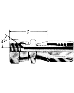 Steel Reusable 1 Wire Braid Reduced Bore Two-Piece Fittings, Female JIC 37 deg Flare Swivel, Straight
