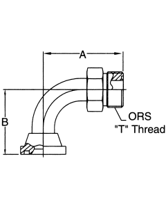 Steel Adapters, Code 62 Split Flange To Male O-Ring Face Seal, 90 deg Elbow