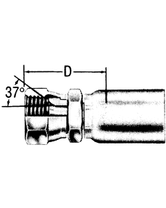Brass Crimp Polyon Swage Fittings, Female JIC 37 deg Flare Swivel, Straight