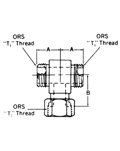 Steel Adapters, Male SAE O-Ring Face Seal Run To Female SAE O-Ring Face Seal Branch, Tee