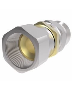 Steel Reusable 1 Wire Braid Teflon Fitting, 7/16-20 Female JIC 37 deg Flare Swivel, -04 Hose, Straight
