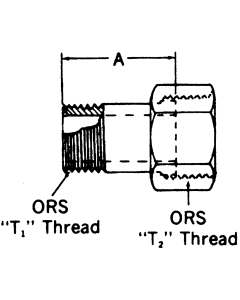Steel Adapters, Male O-Ring Face Seal To Female O-Ring Face Seal, Straight