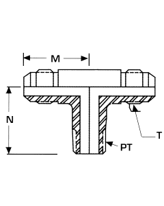 Stainless Steel Adapters, Male NPT Branch To Male JIC 37 deg Flare Run, Tee
