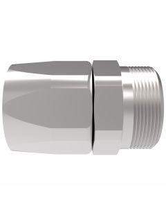 Global TTC 1 & 2 Wire Braid Steel Crimp Fitting, 11/16-16 Male O-Ring Face Seal, -06 Hose, Straight