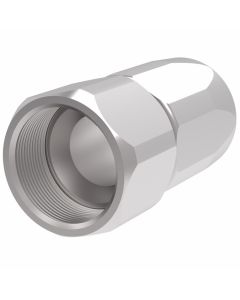 Steel Reusable 1 Wire Braid Reduced Bore Three-Piece Fitting, 1-5/16-12 Female JIC 37 deg Flare Swivel, -16 Hose, Straight