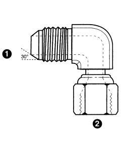 Steel Adapters, Male JIS 30 deg Flare To Female JIS 30 deg Flare Swivel, 90 deg Elbow