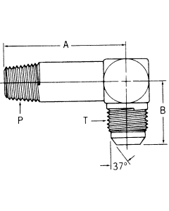 Steel Adapters, Male NPT To Male JIC 37 deg Flare, Longer 90 deg Elbow
