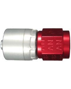 Red/Silver Anodized Aluminum Crimp Fittings for AQP & StartLite Racing Hose, Female JIC 37 deg Flare Swivel, Straight