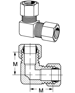 Brass Compression Fittings For Plastic, Copper, & Aluminum Tubing, Tube Union Elbow