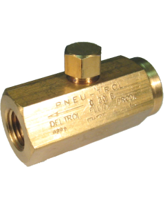 Brass Inline Hydraulic Check Valve, Female 1/4-18 NPT Ports, PSI Cracking Pressure, Up to 3.00 GPM & 2000.00 PSI