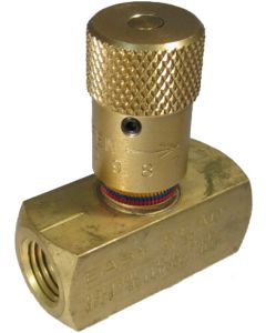 Brass Inline Easy Read Needle Valve, Female 1/8-27 NPT Ports, Up to 4.50 GPM & 2000.00 PSI