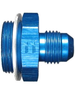 Blue Anodized Aluminum Carburetor Adapters, Male JIC 37 deg Flare To Holley Dual Feed/Dominator/Quadrajet, Straight