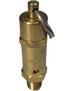 Standard Duty Brass Safety Pop-Off Valve, 1/4 NPT Port, 150.00 Pre-Set Pressure, 92 SCFM Capacity