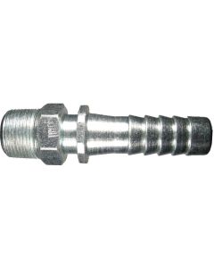 Steel Medium Shank Combination Nipple, 0.75 Inch ID Hose Barb To 3/4-14 Male NPT