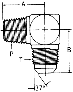 Steel Adapter, 1-1/4-11-1/2 Male NPT To 1-1/16-12 Male JIC 37 deg Flare, 90 deg Elbow