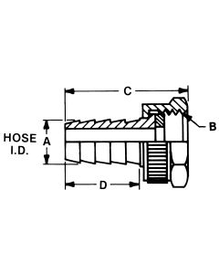 Brass Short Shank Type Fitting, 0.38 Inch Hose ID to 3/4-11-1/2 Female Garden Hose (NPSH), Straight