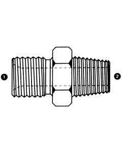 Steel Adapter, 1/2-14 Male BSPP (British Parallel) To Male BSPT (British Tapered), Straight