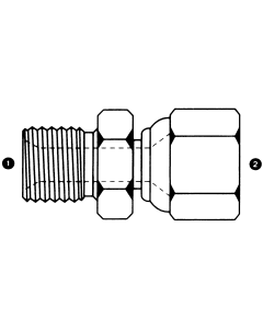 Steel Adapter, 1/2-14 Male BSPP (British Parallel) To 3/4-16 Female JIC 37 deg Flare, Straight