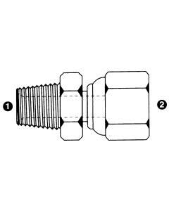 Steel Adapter, 1/2-14 Male NPT To 1/2-14 Female BSPP (British Parallel) Swivel, Straight