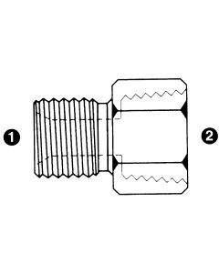 Steel Adapter, 3/4-14 Male BSPP (British Parallel) To 3/4-14 Female NPT, Straight