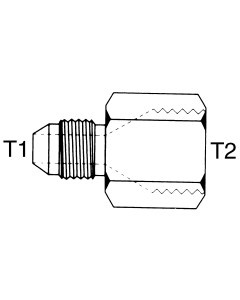 Steel Adapter, 3/4-16 Male JIC 37 deg Flare To 1/2-14 Female JIS 30 deg Flare Seat (BSPP Thread), Straight