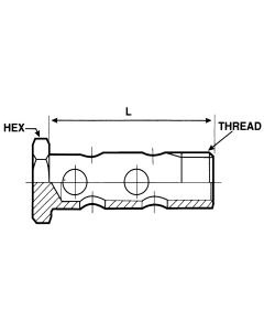 Double Metric Banjo Bolt, M 14 x 1.5 mm Metric Thread, mm Long
