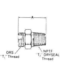 Steel Adapter, 13/16-16 Male SAE O-Ring Face Seal To 3/4-14 Male NPT, Straight