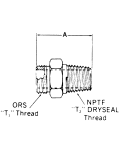 Steel Adapter, 1-14 Male SAE O-Ring Face Seal To 1-11-1/2 Male NPT, Straight