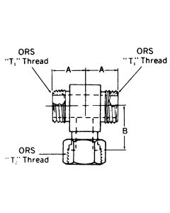 Steel Adapter, 9/16-18 Male SAE O-Ring Face Seal Run To 9/16-18 Female SAE O-Ring Face Seal Branch, Tee
