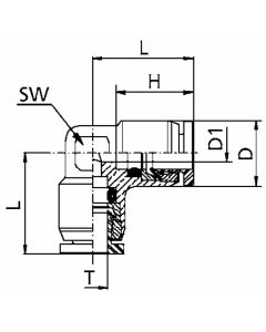 Brass Push Tube Fitting, 0.38 Inch Tube OD Union Elbow